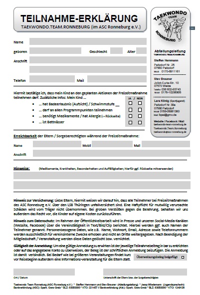 Einverständniserklärung